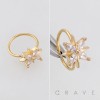 CELESTIAL MULTI MARQUISE CUT CZ FLOWER POLISH 316L SURGICAL STEEL L-SHAPE NOSE HOOP